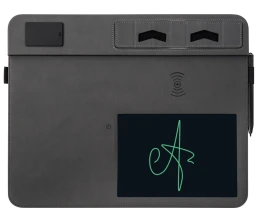 Многофункциональный коврик для мыши «Multi Pad» с беспроводной зарядкой и LCD экраном, 10 Вт, черный