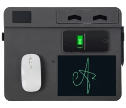 Многофункциональный коврик для мыши «Multi Pad» с беспроводной зарядкой и LCD экраном, 10 Вт, черный