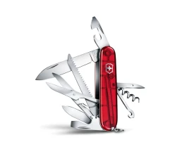 Нож перочинный VICTORINOX Huntsman, 91 мм, 15 функций, полупрозрачный красный