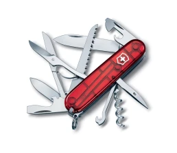 Нож перочинный VICTORINOX Huntsman, 91 мм, 15 функций, полупрозрачный красный