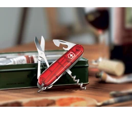 Нож перочинный VICTORINOX Climber, 91 мм, 14 функций, полупрозрачный красный