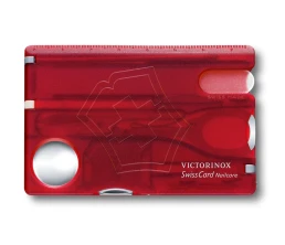 Швейцарская карточка VICTORINOX SwissCard Nailcare, 13 функций, полупрозрачная красная