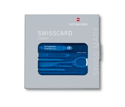 Швейцарская карточка VICTORINOX SwissCard Classic, 10 функций, полупрозрачная синяя