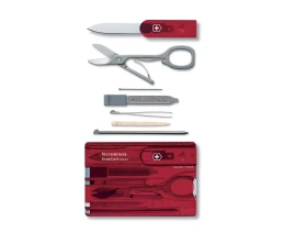 Швейцарская карточка VICTORINOX SwissCard Classic, 10 функций, полупрозрачная красная