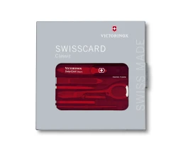 Швейцарская карточка VICTORINOX SwissCard Classic, 10 функций, полупрозрачная красная