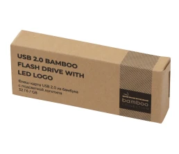 USB 2.0- флешка на 32 Гб c подсветкой логотипа «Bamboo LED»