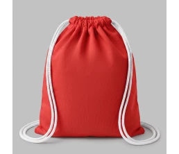 Рюкзак со шнурком Tenes из хлопка плотностью 140 г/м2, красный
