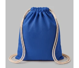 Рюкзак со шнурком Tenes из хлопка плотностью 140 г/м2, синий