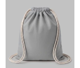 Рюкзак со шнурком Tenes из хлопка плотностью 140 г/м2, серый