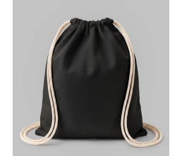 Рюкзак со шнурком Tenes из хлопка плотностью 140 г/м2, черный