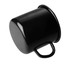 Кружка эмалированная с ободком, черная