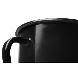 Кружка эмалированная с ободком, черная
