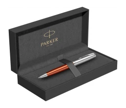 Шариковая ручка Parker Sonnet Essentials Orange SB Steel CT, цвет чернил black, перо: M, в подарочной упаковке.