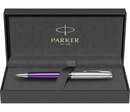 Шариковая ручка Parker Sonnet Essentials Violet SB Steel CT, цвет чернил black, перо: M, в подарочной упаковке.