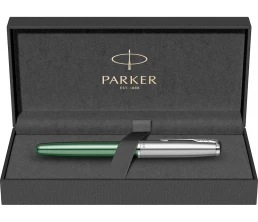 Перьевая ручка Parker Sonnet Essentials Green SB Steel CT, перо: F, цвет чернил: black, в подарочной упаковке.