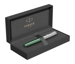 Перьевая ручка Parker Sonnet Essentials Green SB Steel CT, перо: F, цвет чернил: black, в подарочной упаковке.