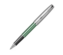 Ручка-роллер Parker Sonnet Essentials Green SB Steel CT, цвет чернил black, перо: F, в подарочной упаковке.