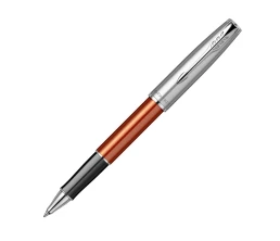 Ручка-роллер Parker Sonnet Essentials Orange SB Steel CT, цвет чернил black,перо: F, в подарочной упаковке.