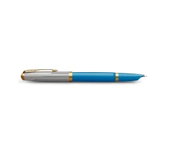 Перьевая ручка Parker 51 Premium Turquoise GT перо; M/F, чернила: Black,Blue, в подарочной упаковке.