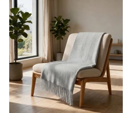Плед акриловый Mohair, серый