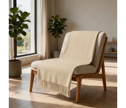 Плед акриловый Mohair, бежевый