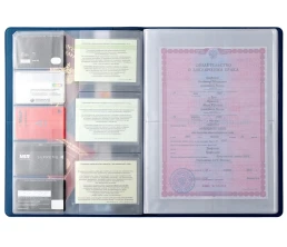 Органайзер Favor 2.0 для семейных документов на 4 комплекта документов, формат А4, синий