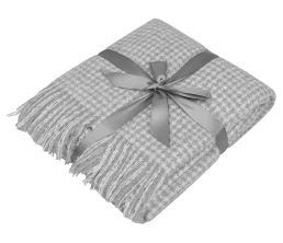 Акриловый плед Harp 130x180 см, белый/холодный серый