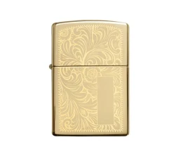 Зажигалка ZIPPO Venetian с покрытием High Polish Brass, латунь/сталь, золотистая, 38x13x57 мм