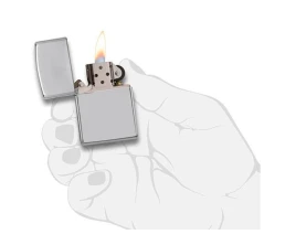 Зажигалка ZIPPO Armor™ c покрытием High Polish Chrome, латунь/сталь, серебристая, 38x13x57 мм