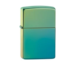 Зажигалка ZIPPO Classic с покрытием High Polish Teal, латунь/сталь, зелёная, глянцевая, 38x13x57 мм