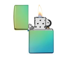 Зажигалка ZIPPO Classic с покрытием High Polish Teal, латунь/сталь, зелёная, глянцевая, 38x13x57 мм