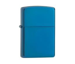 Зажигалка ZIPPO Classic с покрытием Sapphire™, латунь/сталь, синяя, глянцевая, 38x13x57 мм