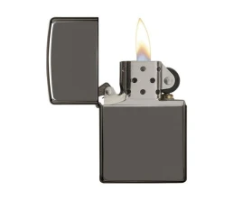 Зажигалка ZIPPO Classic с покрытием Black Ice, латунь/сталь, чёрная, глянцевая, 38x13x57 мм