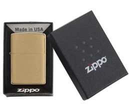 Зажигалка ZIPPO с покрытием Brushed Brass, латунь/сталь, золотистая, матовая, 38x13x57 мм