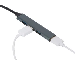 USB-хаб «Link» с коннектором 2-в-1 USB-C и USB-A, 2.0/3.0, серый