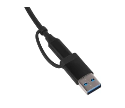 USB-хаб «Link» с коннектором 2-в-1 USB-C и USB-A, 2.0/3.0, черный