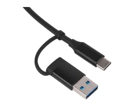 USB-хаб «Link» с коннектором 2-в-1 USB-C и USB-A, 2.0/3.0, черный