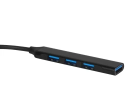 USB-хаб «Link» с коннектором 2-в-1 USB-C и USB-A, 2.0/3.0, черный