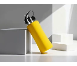 Бутылка для воды "Bottle C1", сталь, soft touch, 600 мл, желтый