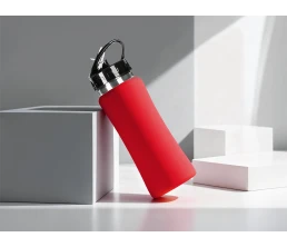 Бутылка для воды "Bottle C1", сталь, soft touch, 600 мл, красный