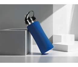 Бутылка для воды "Bottle C1", сталь, soft touch, 600 мл, темно-синий
