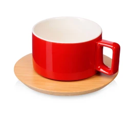 Набор чашка с бамбуковым блюдцем 