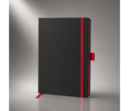Блокнот "ColorNote Black", твердая обложка A5, 80 листов, черный с красным