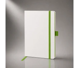Блокнот "ColorNote White", твердая обложка A5, 80 листов, белый и зеленое яблоко