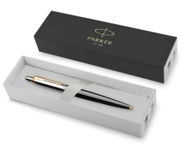 Шариковая ручка Parker Jotter K160, цвет: Black/GT, стержень: F, цвет чернил: blue, в подарочной упаковке.