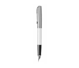 Перьевая ручка Parker Jotter White CT перо:F, цвет чернил: blue, в подарочной упаковке