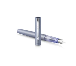 Перьевая ручка Parker Vector XL Silver Blue CT, цвет чернил blue, перо: F/M, в подарочной упаковке.