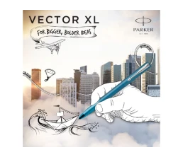 Ручка-роллер Parker Vector XL Teal CT, цвет чернил black, стержень: F, в подарочной упаковке.