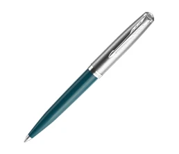 Шариковая ручка Parker 51 CORE TEAL BLUE CT, стержень: M, цвет чернил: black, в подарочной упаковке.