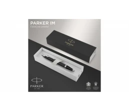 Шариковая ручка Parker IM Mat Black CT лак матовый, стержень: M, цвет чернил: blue, в подарочной упаковке.